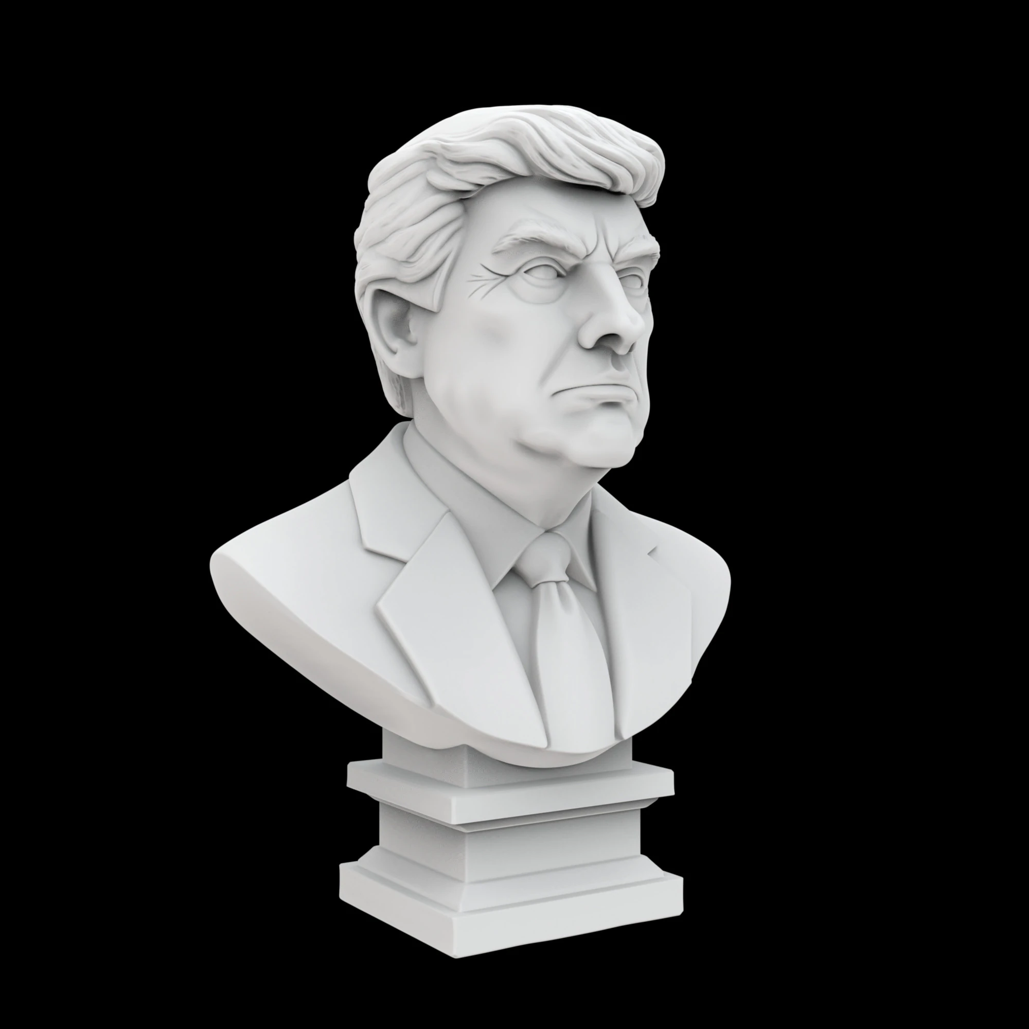 Donald Trump Bust 3D Print Model Historical Figure 3D Model .c4d .max .obj .3ds .fbx .stl .blend 
