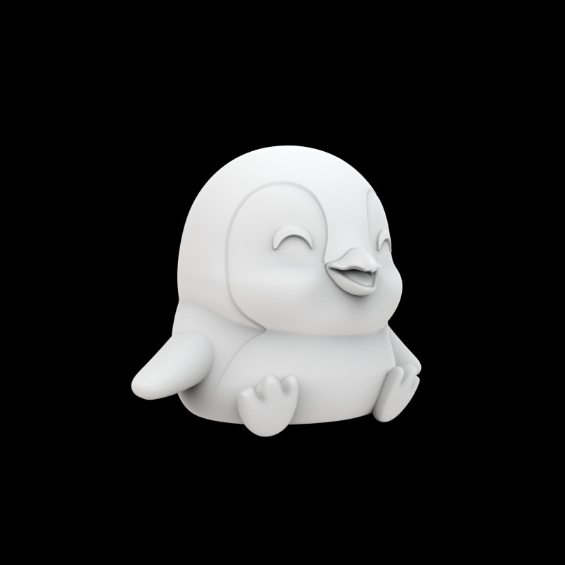 Милий пінгвін Фігурка 3D-модель Чарівна тварина 3D Модель .c4d .max .obj .3ds .fbx .stl .blend