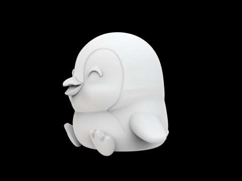 Милий пінгвін Фігурка 3D-модель Чарівна тварина 3D Модель