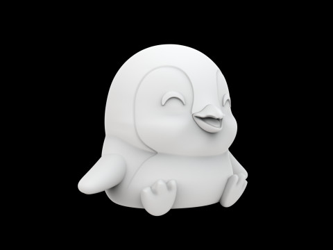 Милий пінгвін Фігурка 3D-модель Чарівна тварина 3D Модель