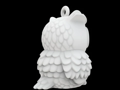 Cute Owl Figurine 3D Print Model Adorable Animal 3D Model