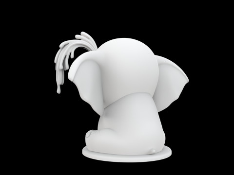 かわいい象の彫刻 3D プリントモデル愛らしい動物 3Dモデル