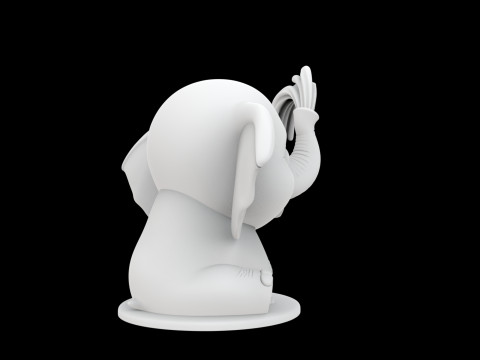 かわいい象の彫刻 3D プリントモデル愛らしい動物 3Dモデル