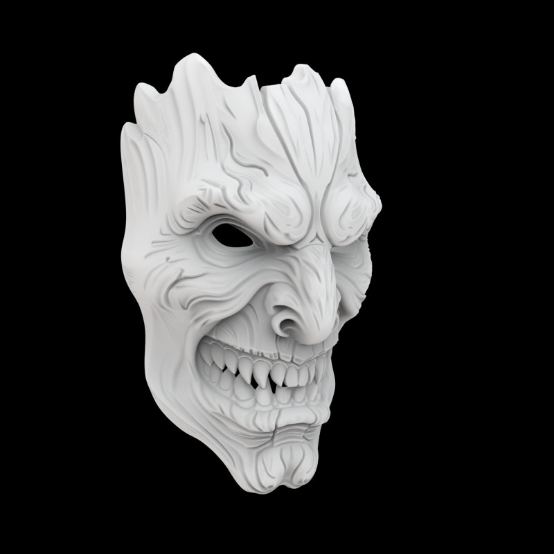 Máscara Demoníaca Modelo de Impressão 3D Máscara de Terror Modelo 3D .c4d .max .obj .3ds .fbx .stl .blend