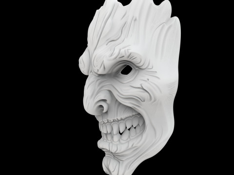 Máscara Demoníaca Modelo de Impressão 3D Máscara de Terror Modelo 3D
