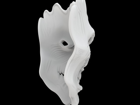 Máscara Demoníaca Modelo de Impressão 3D Máscara de Terror Modelo 3D