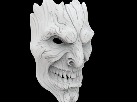 Máscara Demoníaca Modelo de Impressão 3D Máscara de Terror Modelo 3D