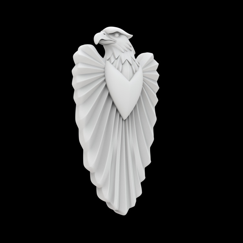Тривимірна друкована модель Eagle Crest Plaque 3D Модель .c4d .max .obj .3ds .fbx .stl .blend 