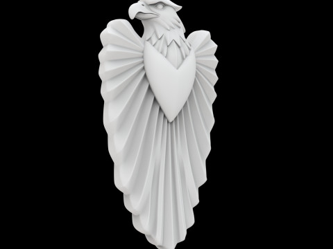 Model wydruku 3D plakietki z herbem orła Model 3D