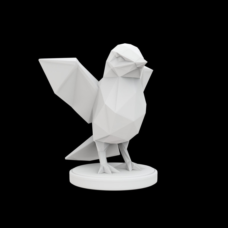 기하학적 독수리 동상 3D 인쇄 모델 3D 모델 .c4d .max .obj .3ds .fbx .stl .blend 