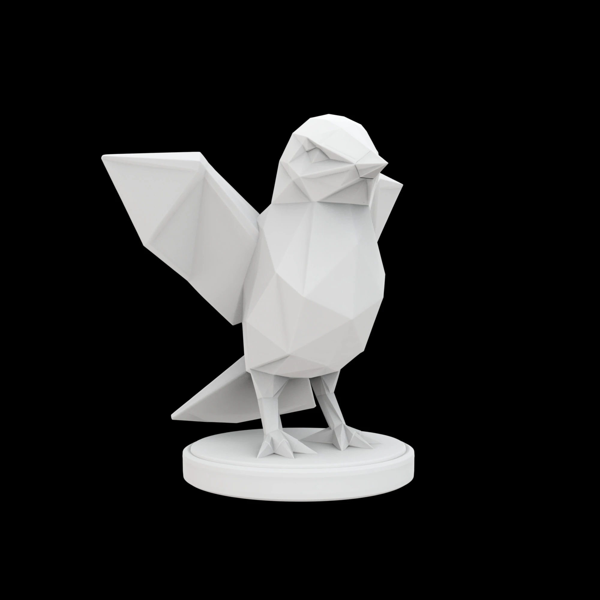 Geometric Eagle Statue 3D Print Model 3D Model .c4d .max .obj .3ds .fbx .stl .blend