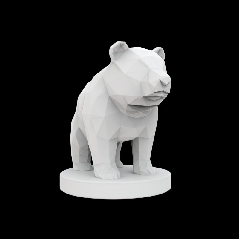 Modelo de impresión 3D de escultura geométrica de panda Modelo 3D .c4d .max .obj .3ds .fbx .stl .blend