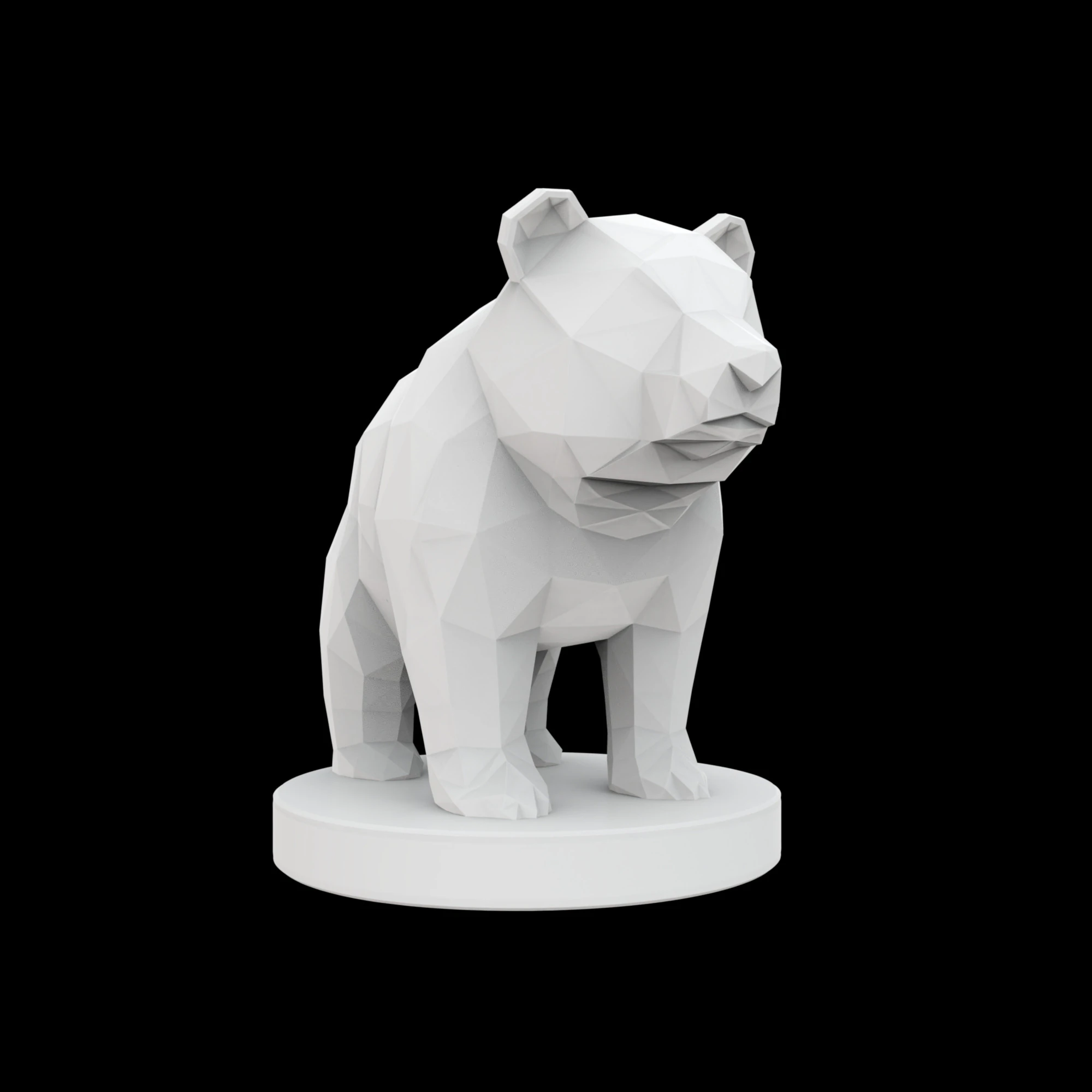 Geometric Panda Sculpture 3D Print Model 3D Model .c4d .max .obj .3ds .fbx .stl .blend