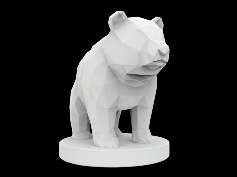 ज्यामितीय पांडा मूर्तिकला 3डी प्रिंट मॉडल 3D मॉडल