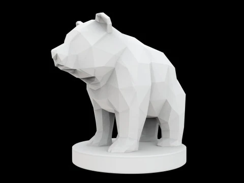 Geometric Panda Sculpture 3D Print Model 3D Model