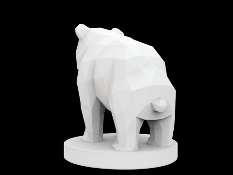 Геометрическая скульптура панды 3D-модель для печати 3D Модель