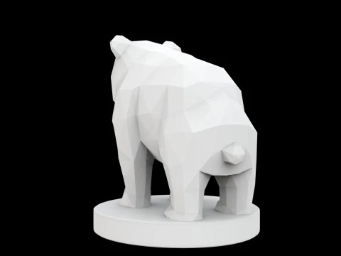 Geometric Panda Sculpture 3D Print Model 3D Model