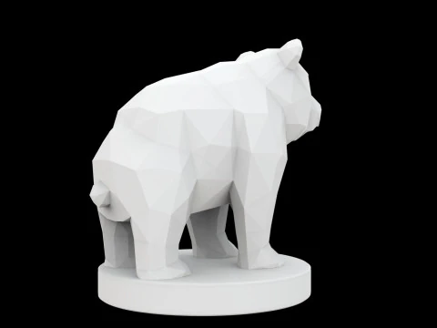 Geometric Panda Sculpture 3D Print Model 3D Model