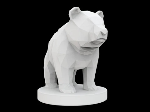 Geometric Panda Sculpture 3D Print Model 3D Model