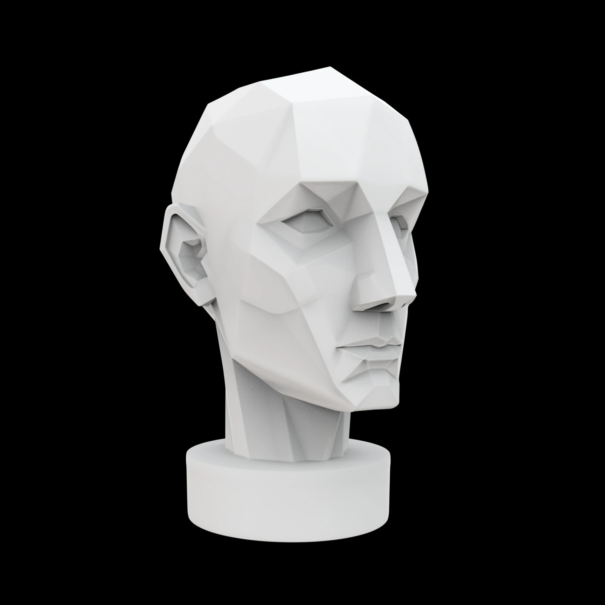 Geometric Head Bust 3D Print Model 3D Model .c4d .max .obj .3ds .fbx .stl .blend 