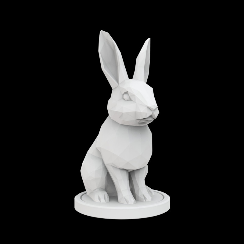 Modelo de impresión 3D de conejo geométrico Modelo 3D .c4d .max .obj .3ds .fbx .stl .blend 