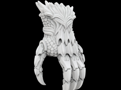 Hybrid Mecha Dragon Claw 3D-Druckmodell Fantasy mechanische Skulptur 3D Modell