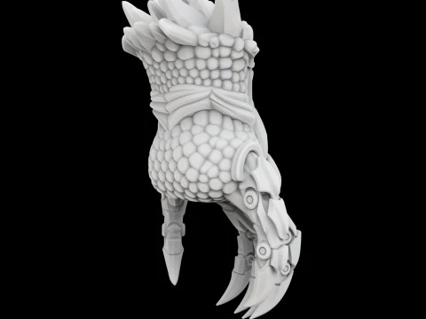 Hybrid Mecha Dragon Claw 3D Print Model Фентезійна механічна скульптура 3D Модель