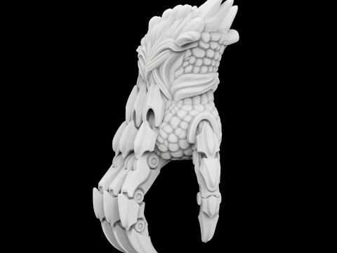 Hybrid Mecha Dragon Claw 3D Print Model Фентезійна механічна скульптура 3D Модель