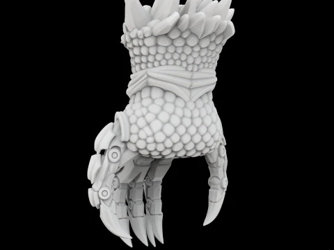 Hybrid Mecha Dragon Claw 3D Print Model Фентезійна механічна скульптура 3D Модель