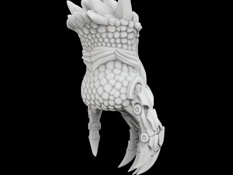 Hybrid Mecha Dragon Claw 3D Print Model Фентезійна механічна скульптура 3D Модель