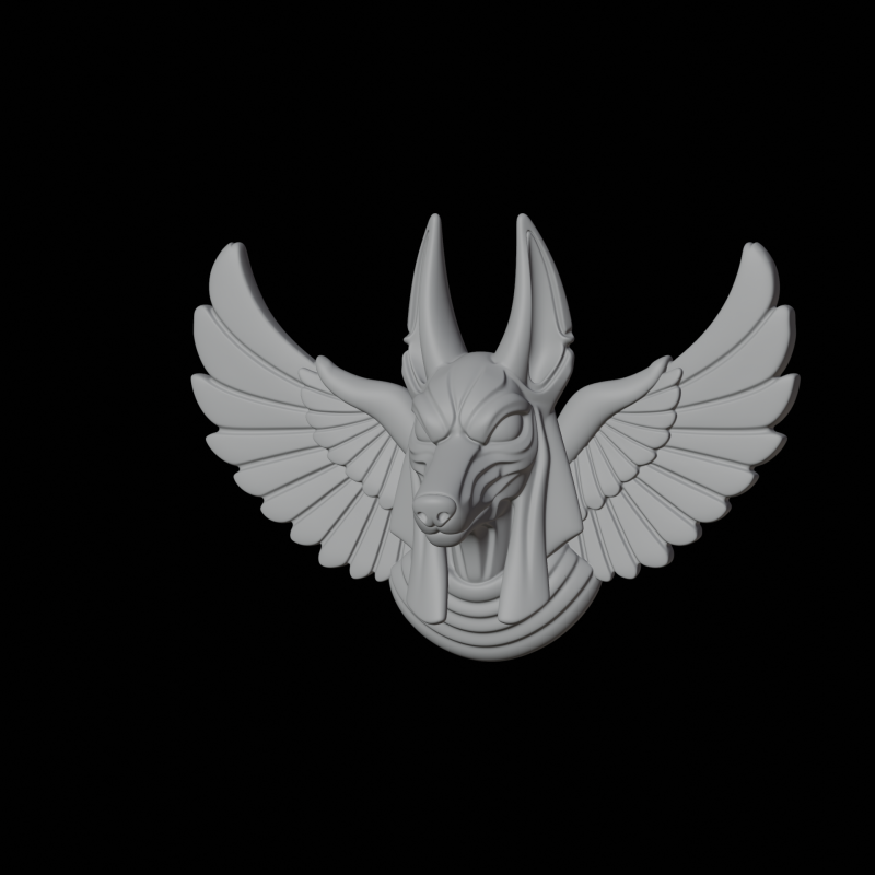 Kanatlı Anubis Büstü 3D Baskı Modeli Mitolojik Figür 3D Model .c4d .max .obj .3ds .fbx .stl .blend 
