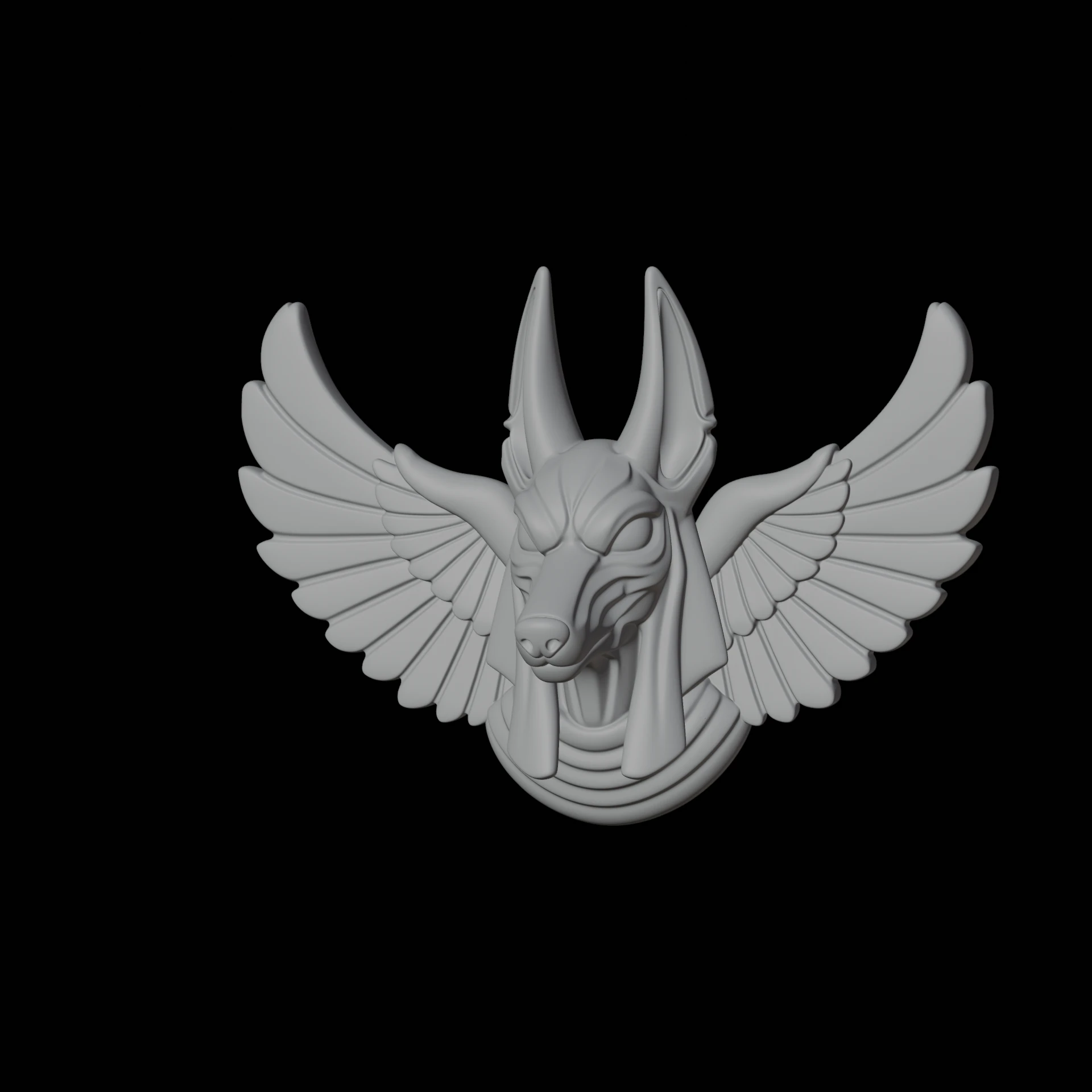 Buste d'Anubis ail&eacute; Mod&egrave;le d'impression 3D Figure mythologique Modèle 3D .c4d .max .obj .3ds .fbx .stl .blend 