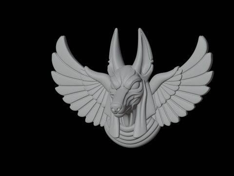 Skrzydlaty Anubis popiersie Model mitologiczny z nadrukiem 3D Model 3D