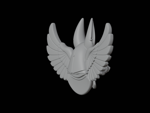 Kanatlı Anubis Büstü 3D Baskı Modeli Mitolojik Figür 3D Model