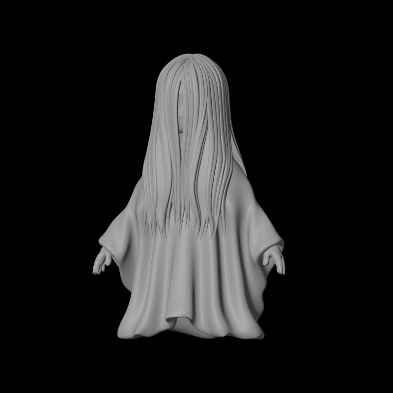 Sadako 幽灵公仔 3D 打印模型恐怖角色 3D 模型 .c4d .max .obj .3ds .fbx .stl .blend