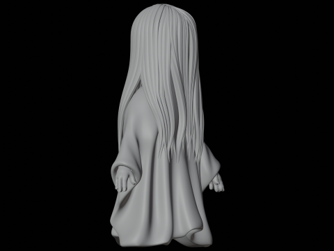 Gambar Hantu Sadako Model Cetak 3D Karakter Horor Model 3D
