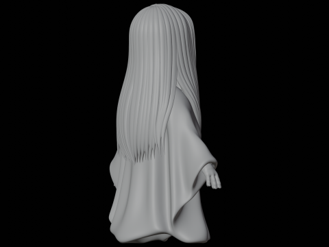 Gambar Hantu Sadako Model Cetak 3D Karakter Horor Model 3D