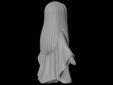 Figura fantasma de Sadako Modelo de impresi&oacute;n 3D Personaje de terror Modelo 3D