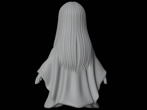 Gambar Hantu Sadako Model Cetak 3D Karakter Horor Model 3D