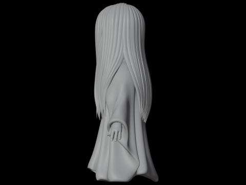 Gambar Hantu Sadako Model Cetak 3D Karakter Horor Model 3D