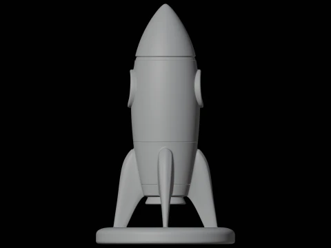 Rocket Model 3D Print Model Space Decor 3D Model