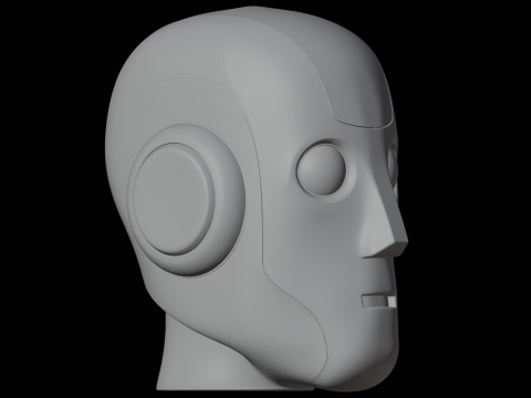 Kepala Robot Model Cetak 3D Dada Karakter Model 3D