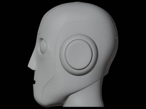 Kepala Robot Model Cetak 3D Dada Karakter Model 3D