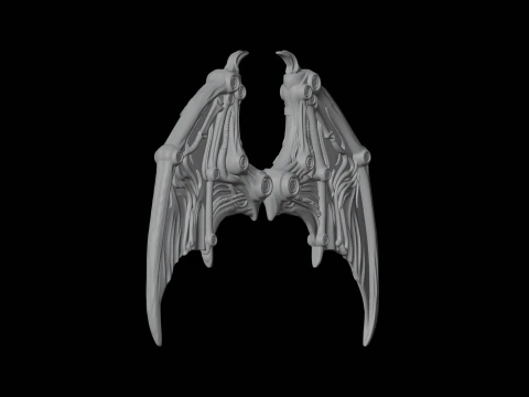 Steampunk Bat Wings 3D Print Model Fantasy Accessory 3D Model
