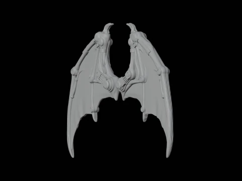 Steampunk Bat Wings 3D Print Model Fantasy Accessory 3D Model