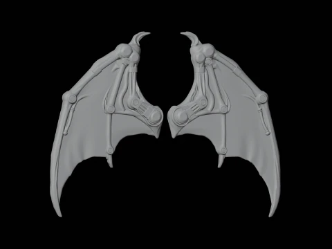 Steampunk Bat Wings 3D Print Model Fantasy Accessory 3D Model