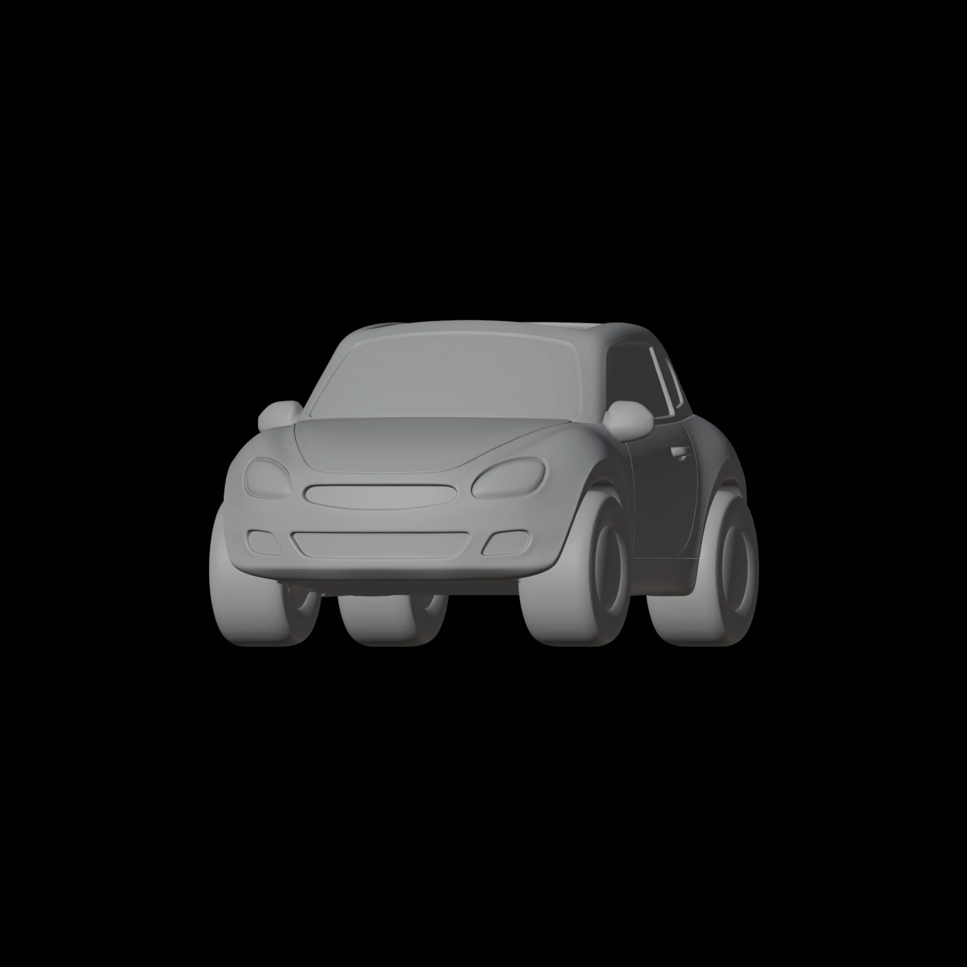 Stylized Cartoon Car 3D Print Model Vehicle Sculpture 3D Model .c4d .max .obj .3ds .fbx .stl .blend 