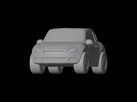 Stilize Karikatür Araba 3D Baskı Model Araç Heykeli 3D Model