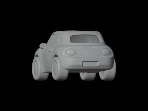 Stylized Cartoon Car 3D Print Model Vehicle Sculpture 3D Model