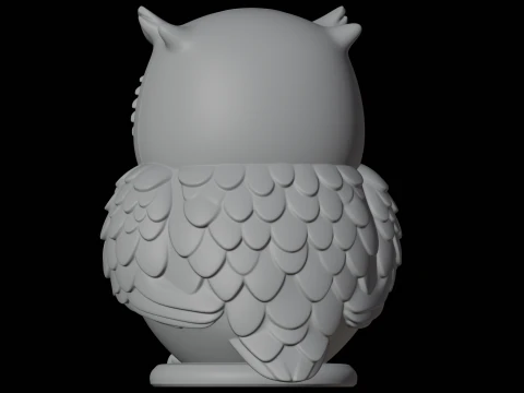 Stylized Owl Statue 3D Print Model Animal Sculpture 3D Model